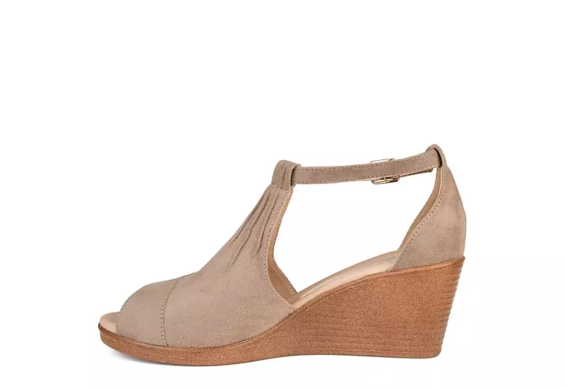Journee Collection Womens Kedzie Wedge Sandal - Taupe 4 Journee Collection Womens Kedzie Wedge Sandal - Taupe - Image 4