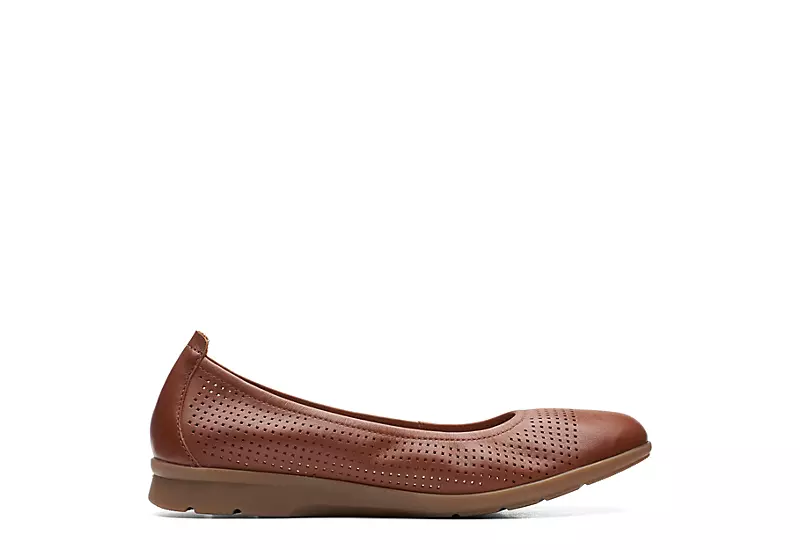 Clarks Womens Jeanette Ease Flat - Tan 2 Clarks Womens Jeanette Ease Flat - Tan - Image 2