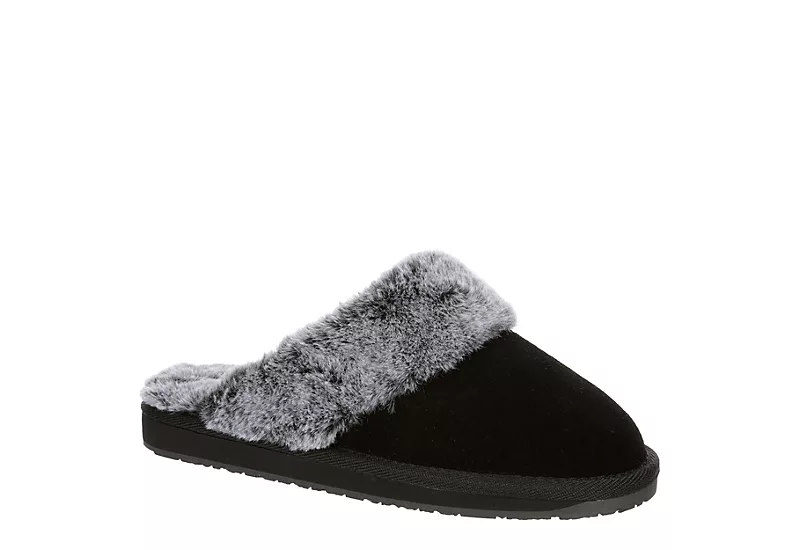 Minnetonka Womens Twyla Scuff Slipper - Black 1 Minnetonka Womens Twyla Scuff Slipper - Black
