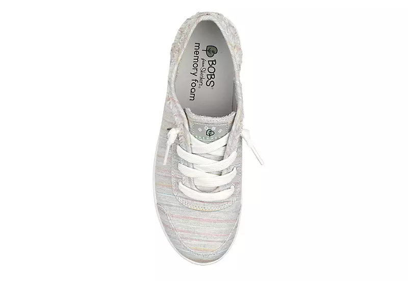 Skechers Womens B Cute Blurred Linez Slip On Sneaker - Grey 4 Skechers Womens B Cute Blurred Linez Slip On Sneaker - Grey - Image 4