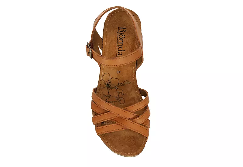 Bjorndal Womens Lily Wedge Sandal - Tan 6 Bjorndal Womens Lily Wedge Sandal - Tan - Image 6
