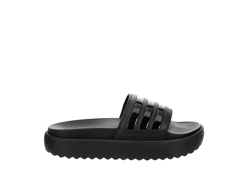 Adidas Womens Adilette Platform Slide Sandal - Black 2 Adidas Womens Adilette Platform Slide Sandal - Black - Image 2