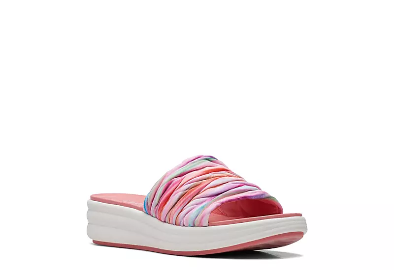 Clarks Womens Drift Petal Slide Sandal - Multicolor 1 Clarks Womens Drift Petal Slide Sandal - Multicolor