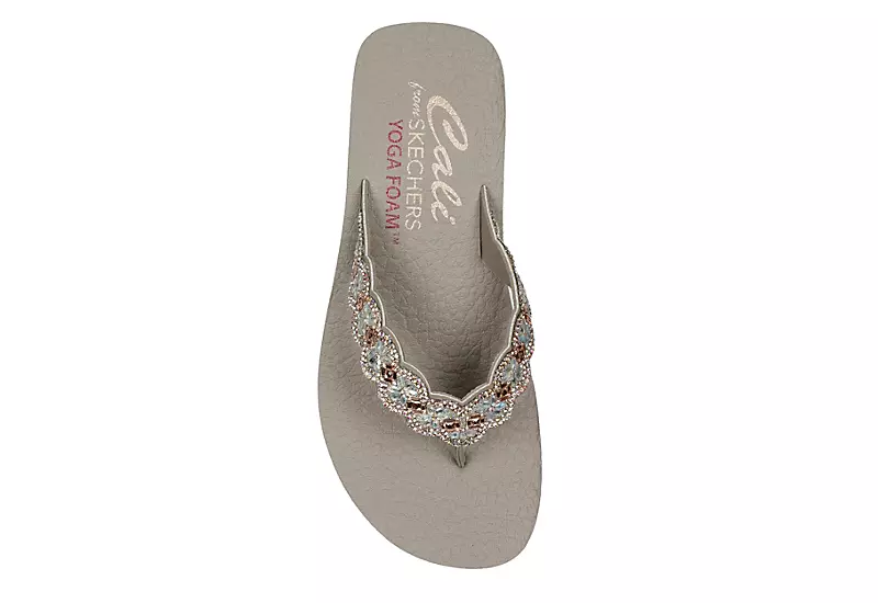 Skechers Womens Happy Spring Flip Flop Sandal - Taupe 4 Skechers Womens Happy Spring Flip Flop Sandal - Taupe - Image 4