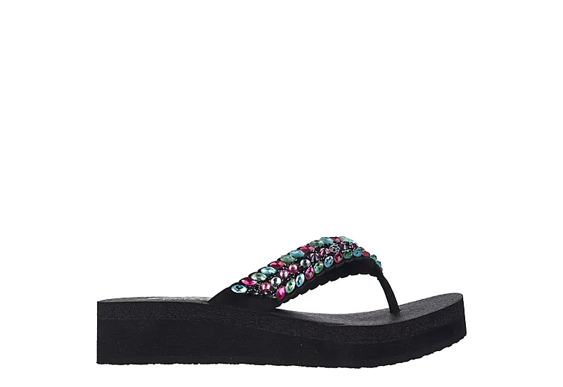 Skechers Womens Lovely Oasis Flip Flop Sandal - Black 2 Skechers Womens Lovely Oasis Flip Flop Sandal - Black - Image 2