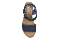 Skechers Womens Desert Kiss - Adobe Princess Wedge Sandal - Navy -Best Shoes Specialty Store US 01 203275 03