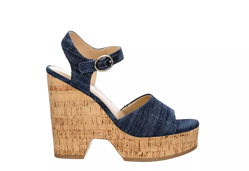 Michael By Michael Shannon Womens Maria Wedge Sandal - Denim 2 Michael By Michael Shannon Womens Maria Wedge Sandal - Denim - Image 2