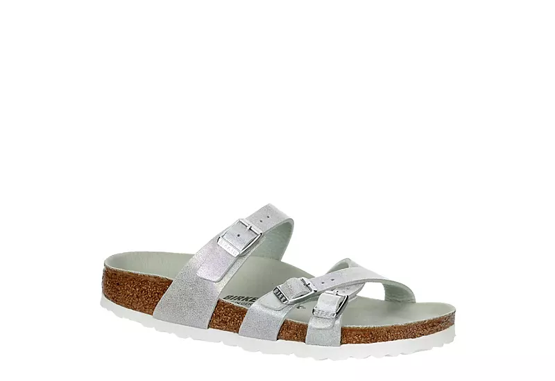 Birkenstock Womens Franca Vegan Footbed Sandal - Silver 1 Birkenstock Womens Franca Vegan Footbed Sandal - Silver
