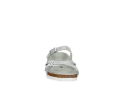 Birkenstock Womens Franca Vegan Footbed Sandal - Silver 9 Birkenstock Womens Franca Vegan Footbed Sandal - Silver -Best Shoes Specialty Store US 01 203366 02