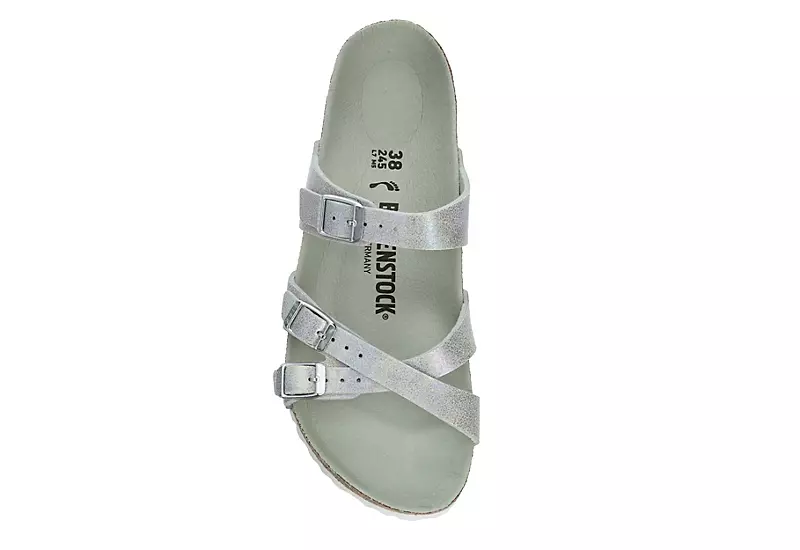 Birkenstock Womens Franca Vegan Footbed Sandal - Silver 6 Birkenstock Womens Franca Vegan Footbed Sandal - Silver - Image 6