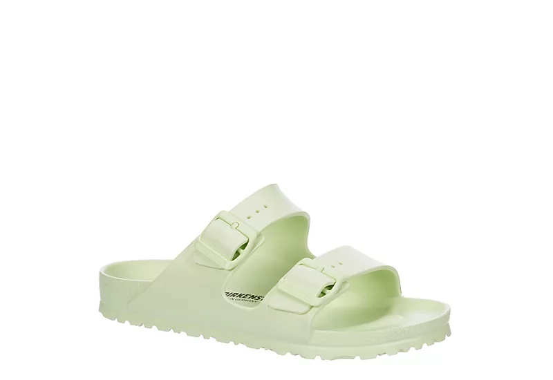 Birkenstock Womens Arizona Essentials Slide Sandal - Lime 1 Birkenstock Womens Arizona Essentials Slide Sandal - Lime