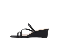 Journee Collection Womens Takarah Wedge Slip On Sandal - Black -Best Shoes Specialty Store US 01 203888 03