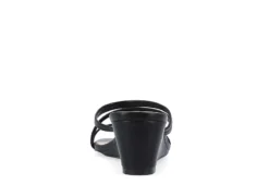 Journee Collection Womens Takarah Wedge Slip On Sandal - Black -Best Shoes Specialty Store US 01 203888 04