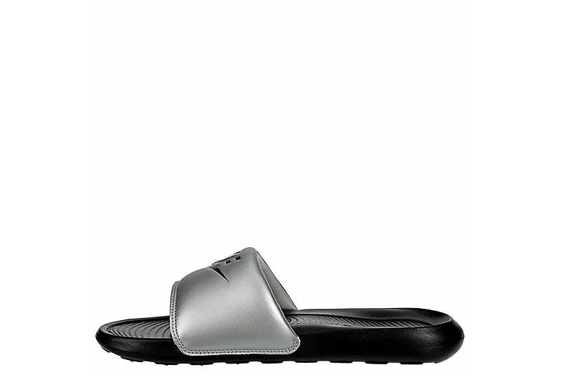 Nike Womens Victori One Slide Sandal - Silver 4 Nike Womens Victori One Slide Sandal - Silver - Image 4