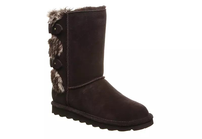 Bearpaw Womens Eloise Wide Calf Fur Boot - Chocolate 1 Bearpaw Womens Eloise Wide Calf Fur Boot - Chocolate