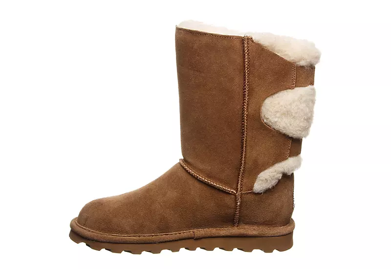 Bearpaw Womens Eloise Wide Calf Fur Boot - Tan 4 Bearpaw Womens Eloise Wide Calf Fur Boot - Tan - Image 4