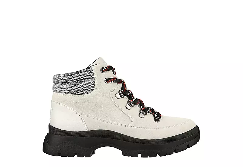 Skechers Womens Broadies Lace Up Boot - Off White 2 Skechers Womens Broadies Lace Up Boot - Off White - Image 2