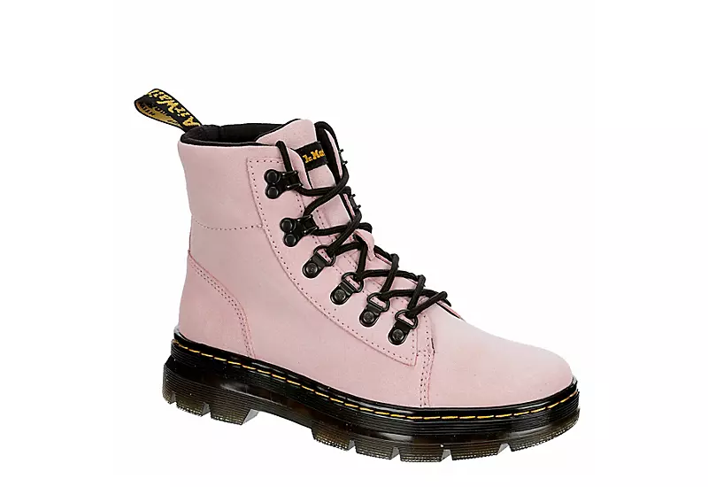 Dr. Martens Dr.martens Womens Combs Suede Combat Boot - Pale Pink 1 Dr. Martens Dr.martens Womens Combs Suede Combat Boot - Pale Pink