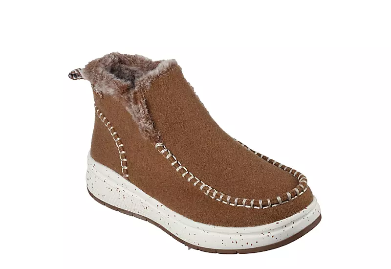Skechers Womens Skipper Wave - Angelic Warm Bootie - Rust 1 Skechers Womens Skipper Wave - Angelic Warm Bootie - Rust