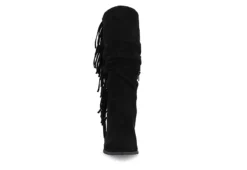 Journee Collection Womens Hartly Fringed Wide Calf Dress Boot - Black -Best Shoes Specialty Store US 01 303177 02