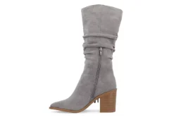 Journee Collection Womens Hartly Fringed Wide Calf Dress Boot - Grey -Best Shoes Specialty Store US 01 303179 03