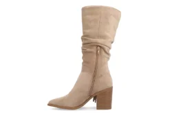 Journee Collection Womens Hartly Fringed Extra Wide Calf Dress Boot - Taupe -Best Shoes Specialty Store US 01 303183 03