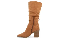Journee Collection Womens Hartly Fringed Extra Wide Calf Dress Boot - Tan -Best Shoes Specialty Store US 01 303185 03