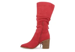Journee Collection Womens Hartly Fringed Extra Wide Calf Dress Boot - Red -Best Shoes Specialty Store US 01 303199 03