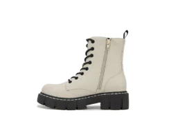 Unionbay Womens Lester Combat Boot - Off White -Best Shoes Specialty Store US 01 303383 02
