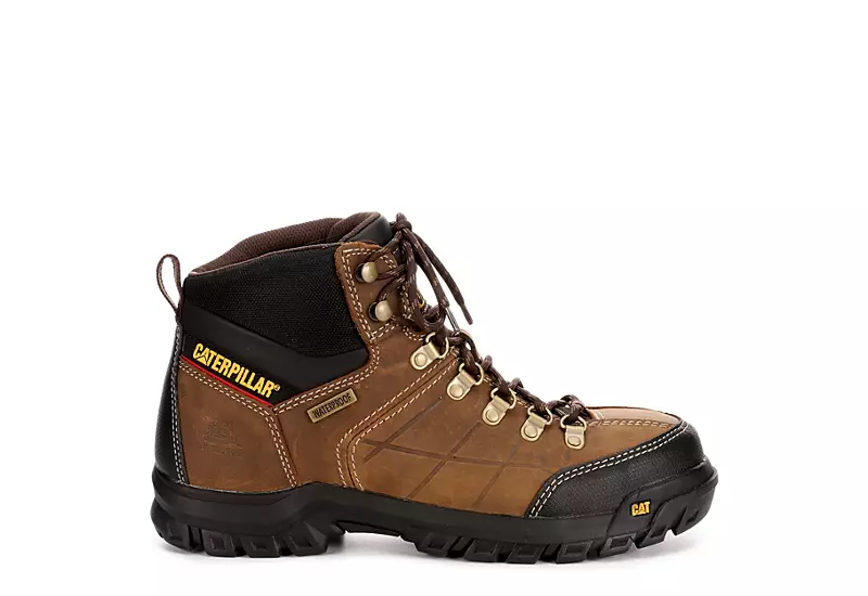 Caterpillar Mens Threshold Waterproof Steel Toe Work Boot - Brown 2 Caterpillar Mens Threshold Waterproof Steel Toe Work Boot - Brown - Image 2