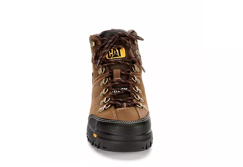 Caterpillar Mens Threshold Waterproof Steel Toe Work Boot - Brown 3 Caterpillar Mens Threshold Waterproof Steel Toe Work Boot - Brown - Image 3