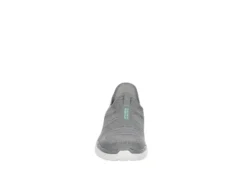 Skechers Womens Go Walk 6 Quick Fit Slip-ins Walking Shoe - Grey -Best Shoes Specialty Store US 01 401390 02