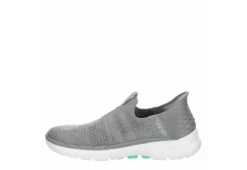 Skechers Womens Go Walk 6 Quick Fit Slip-ins Walking Shoe - Grey -Best Shoes Specialty Store US 01 401390 03