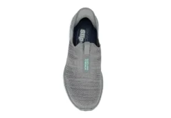 Skechers Womens Go Walk 6 Quick Fit Slip-ins Walking Shoe - Grey -Best Shoes Specialty Store US 01 401390 05