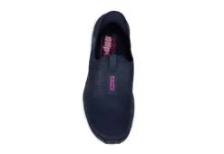 Skechers Womens Go Walk 6 Quick Fit Slip-ins Walking Shoe - Navy -Best Shoes Specialty Store US 01 401391 05