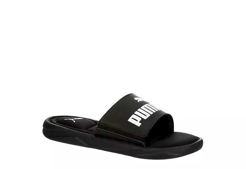 Puma Mens Royal Cat Memory Slide Sandal - Black 1 Puma Mens Royal Cat Memory Slide Sandal - Black