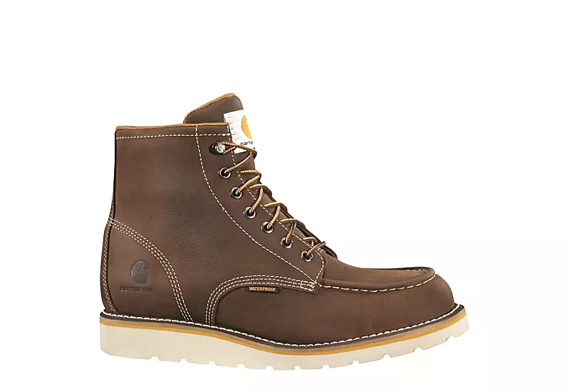 Carhartt Mens Waterproof 6-inch Moc Toe Wedge Boot - Brown 2 Carhartt Mens Waterproof 6-inch Moc Toe Wedge Boot - Brown - Image 2