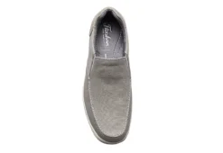 Florsheim Mens Lakeside Canvas Moc Toe Slip On Oxford - Grey -Best Shoes Specialty Store US 01 502785 05