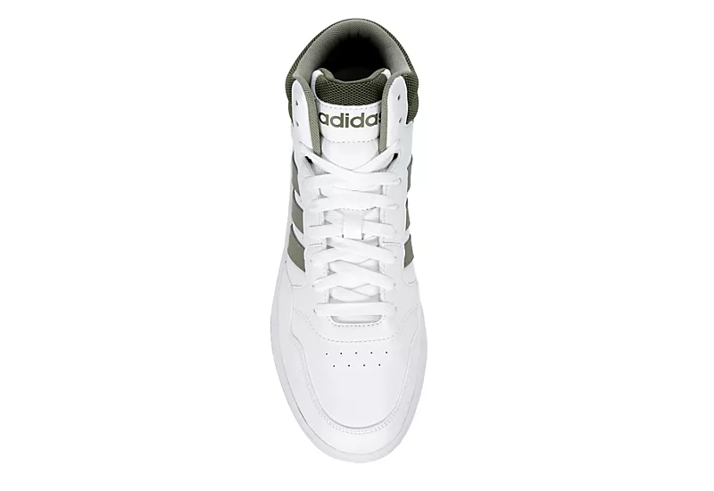 Adidas Mens Hoops 3.0 Mid Sneaker - White 6 Adidas Mens Hoops 3.0 Mid Sneaker - White - Image 6