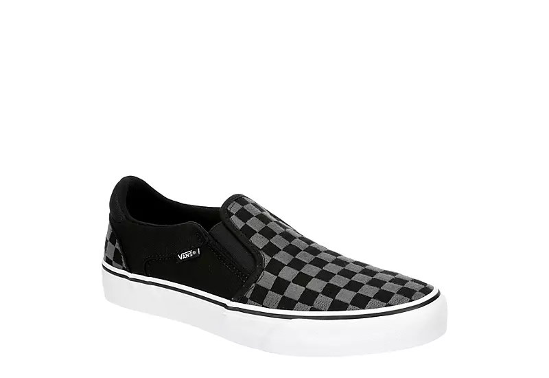 Vans Mens Asher Deluxe Slip On Sneaker - Black 1 Vans Mens Asher Deluxe Slip On Sneaker - Black