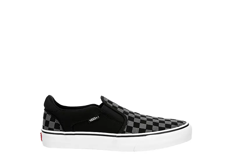 Vans Mens Asher Deluxe Slip On Sneaker - Black 2 Vans Mens Asher Deluxe Slip On Sneaker - Black - Image 2