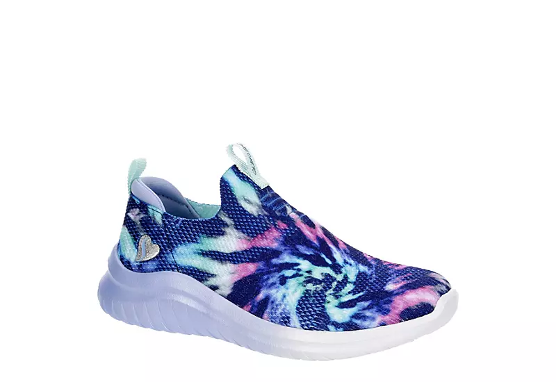 Skechers Girls Ultra Flex 2.0 Iris Color Slip On Sneaker - Navy 1 Skechers Girls Ultra Flex 2.0 Iris Color Slip On Sneaker - Navy