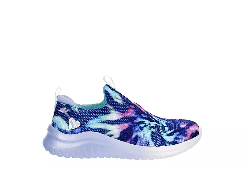 Skechers Girls Ultra Flex 2.0 Iris Color Slip On Sneaker - Navy 2 Skechers Girls Ultra Flex 2.0 Iris Color Slip On Sneaker - Navy - Image 2