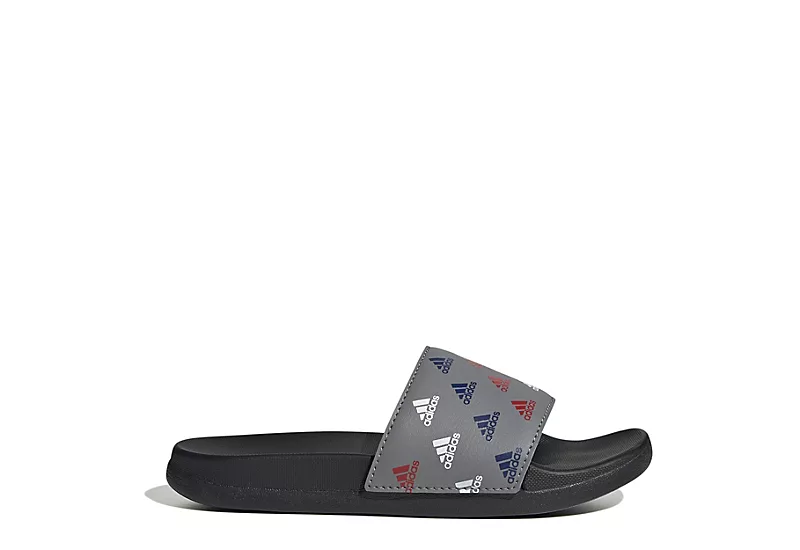 Adidas Boys Adilette Comfort Slide Sandal - Grey 2 Adidas Boys Adilette Comfort Slide Sandal - Grey - Image 2