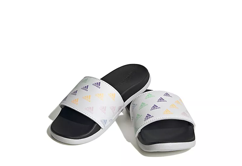 Adidas Girls Adilette Comfort Slide Sandal - Grey 1 Adidas Girls Adilette Comfort Slide Sandal - Grey