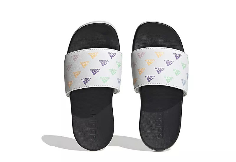 Adidas Girls Adilette Comfort Slide Sandal - Grey 4 Adidas Girls Adilette Comfort Slide Sandal - Grey - Image 4