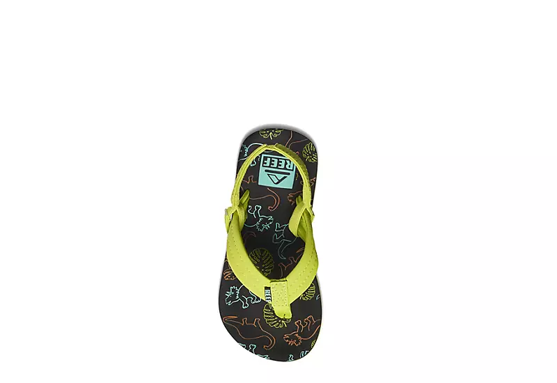 Reef Boys Infant Little Ahi Flip Flop Sandal - Green 3 Reef Boys Infant Little Ahi Flip Flop Sandal - Green - Image 3
