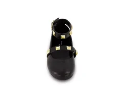 Marc Fisher Girls Tashi Buckle Dress Flat - Black -Best Shoes Specialty Store US 01 702956 02