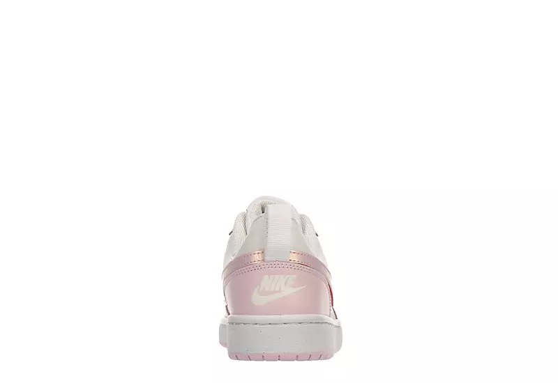 Nike Girls Court Borough 2 Low Top Sneaker - White 5 Nike Girls Court Borough 2 Low Top Sneaker - White - Image 5