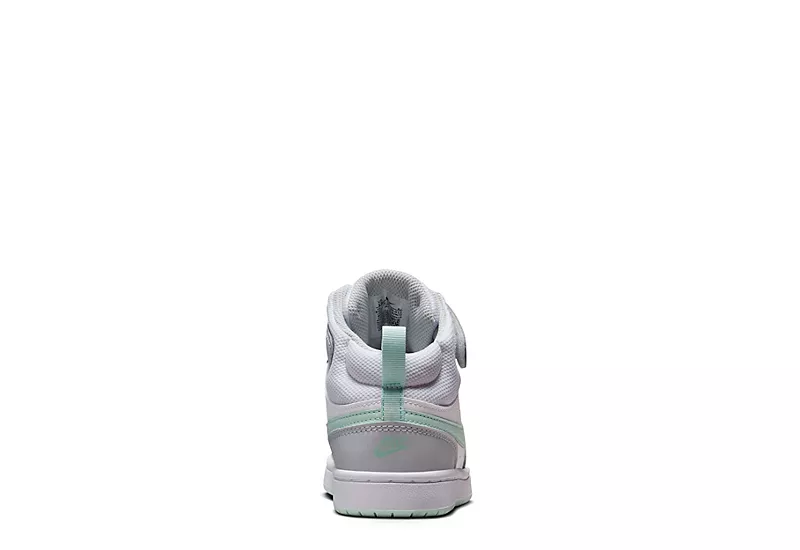 Nike Girls Court Borough 2 Mid Top Sneaker - Platinum 4 Nike Girls Court Borough 2 Mid Top Sneaker - Platinum - Image 4